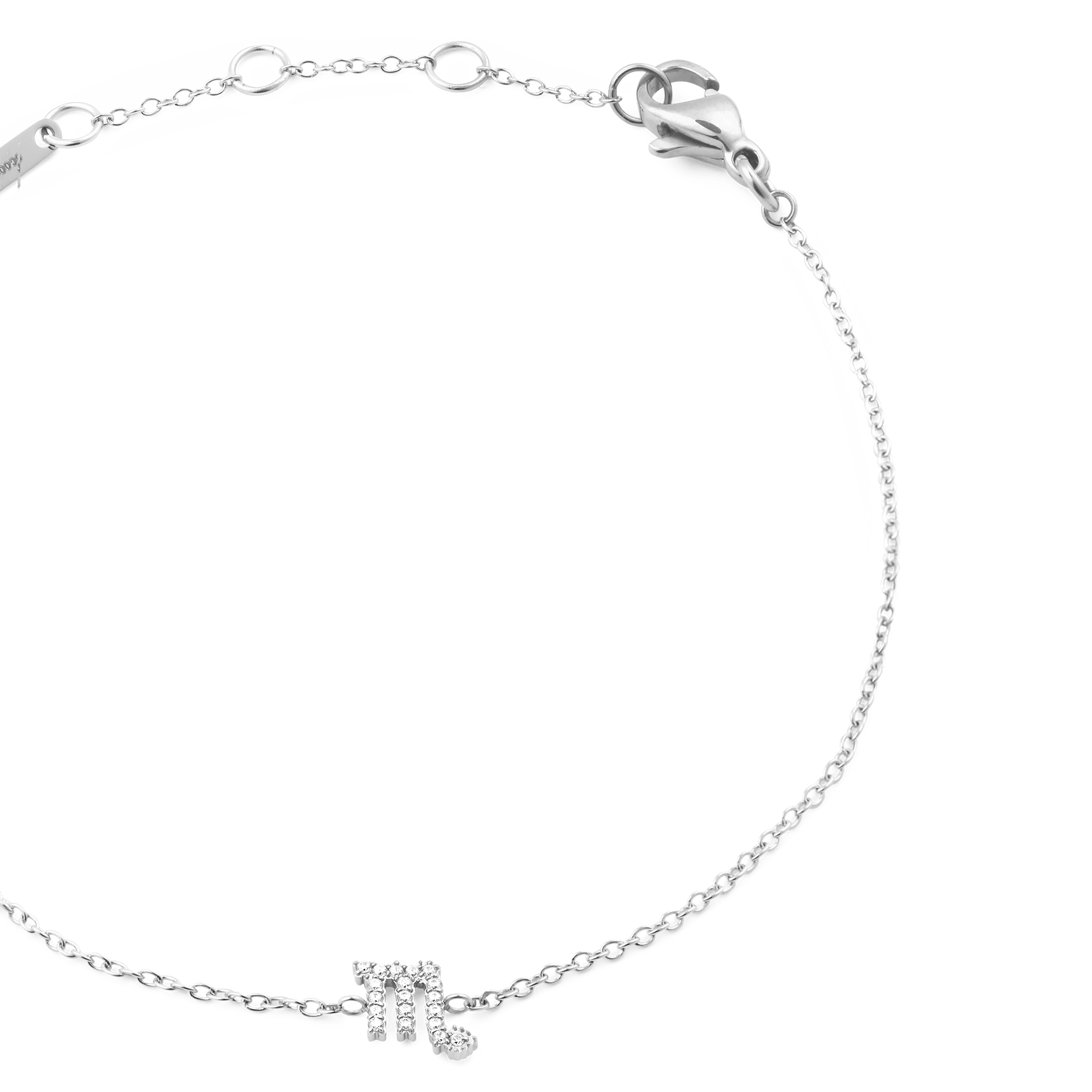Crystal Zodiac Chain Bracelet Silver