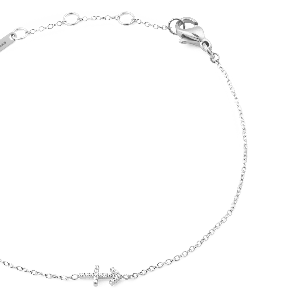 Crystal Zodiac Chain Bracelet Silver