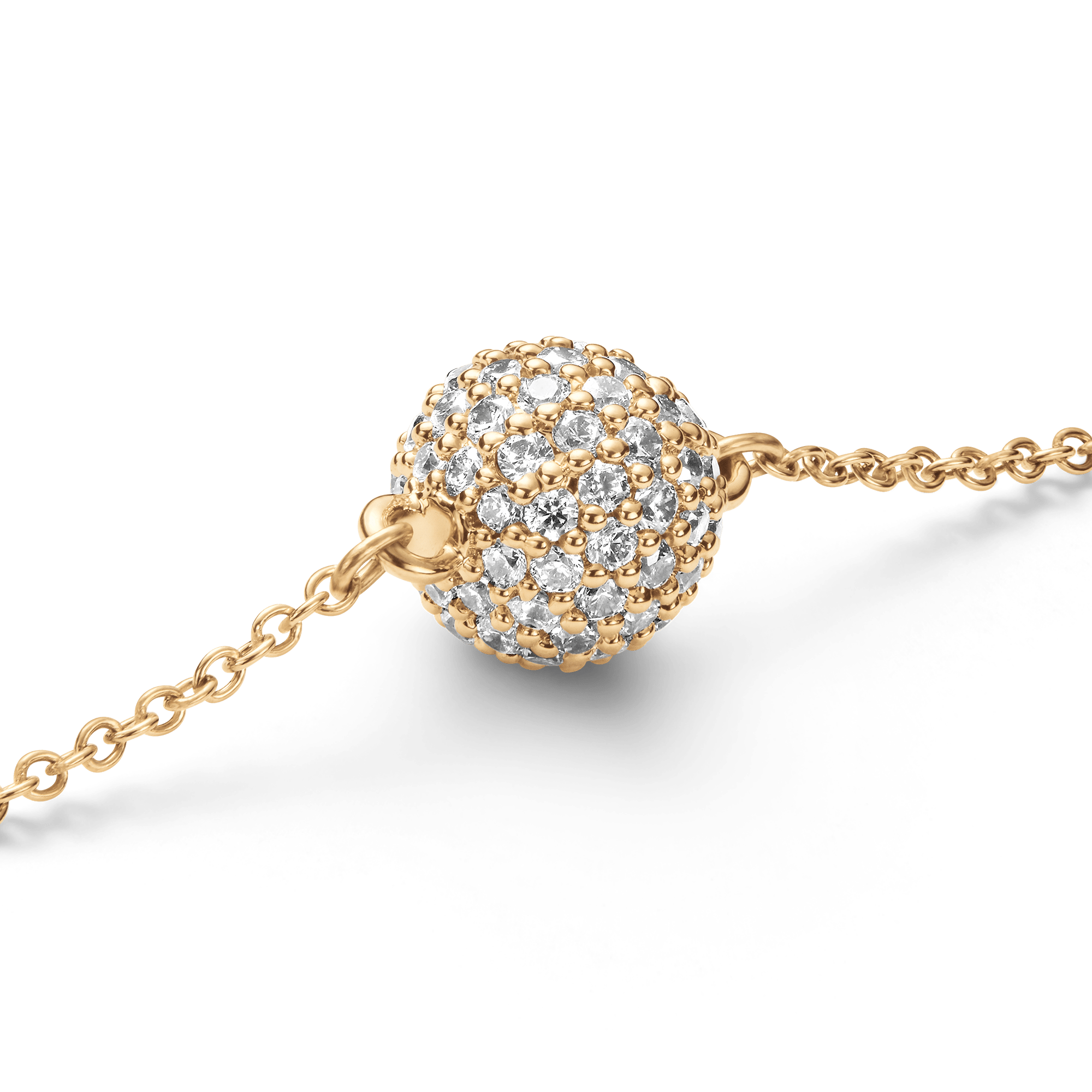 Pavé Crystal Pendant Bracelet Gold