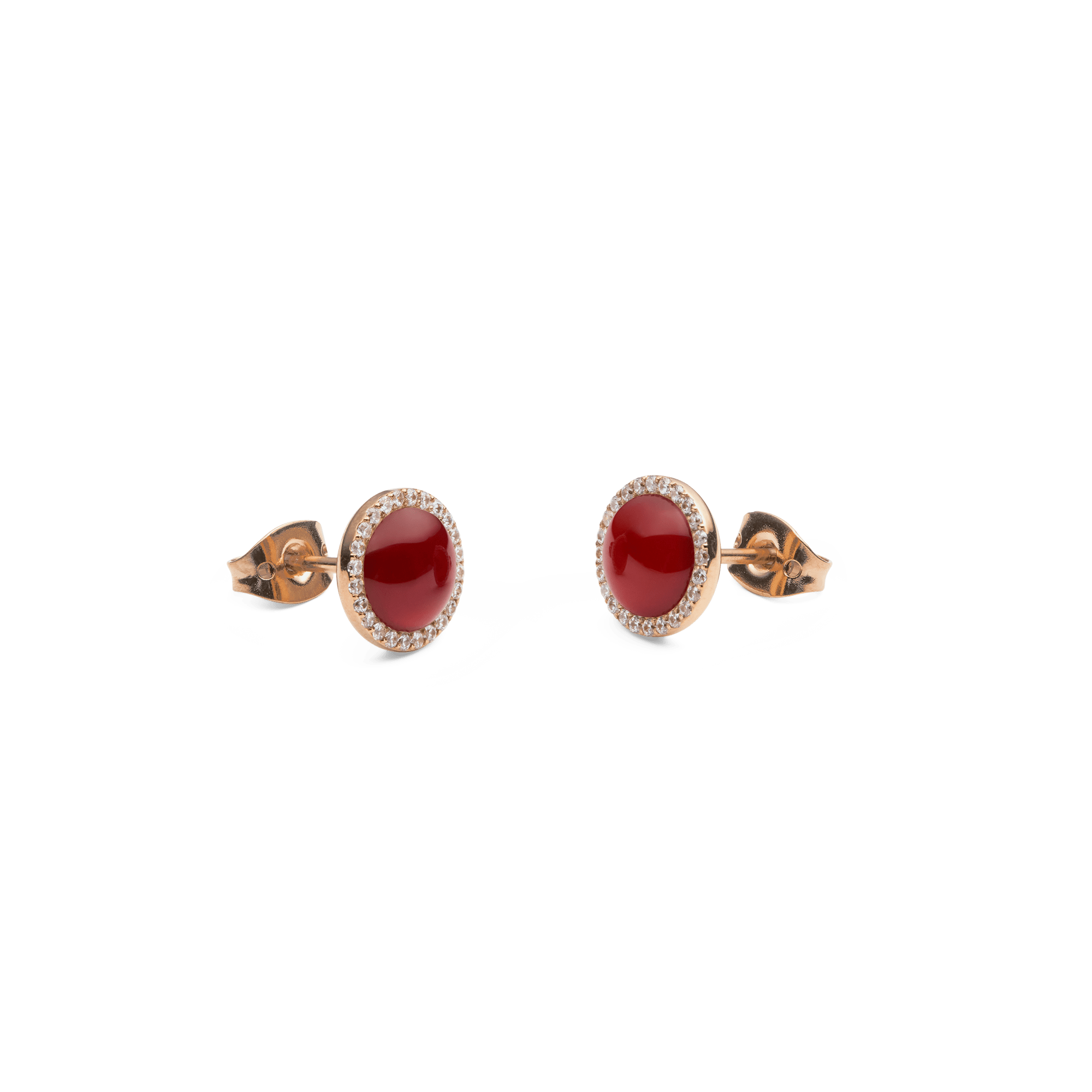 Audrey Earrings Red Agathe Rose Gold