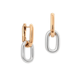 Contrast Link Earrings Two Tone Rose Gold