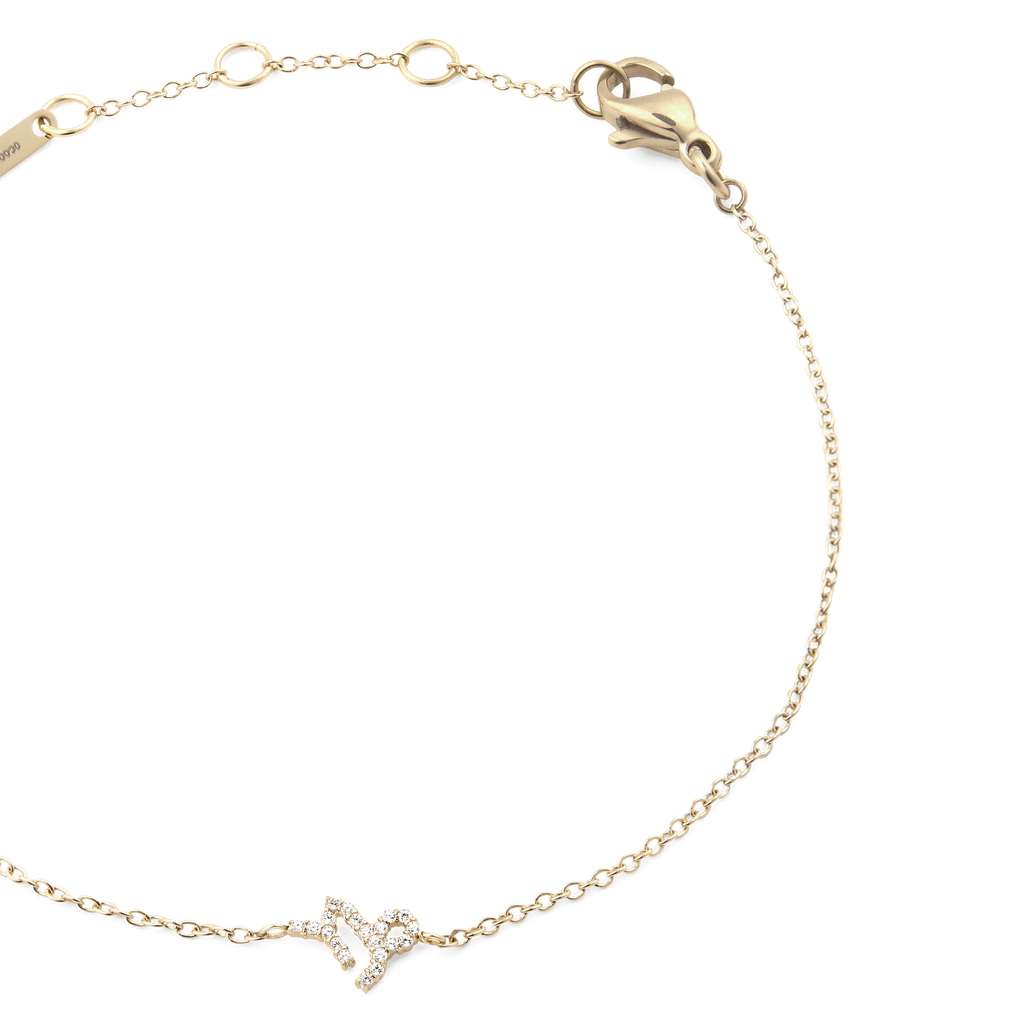 Crystal Zodiac Chain Bracelet Gold