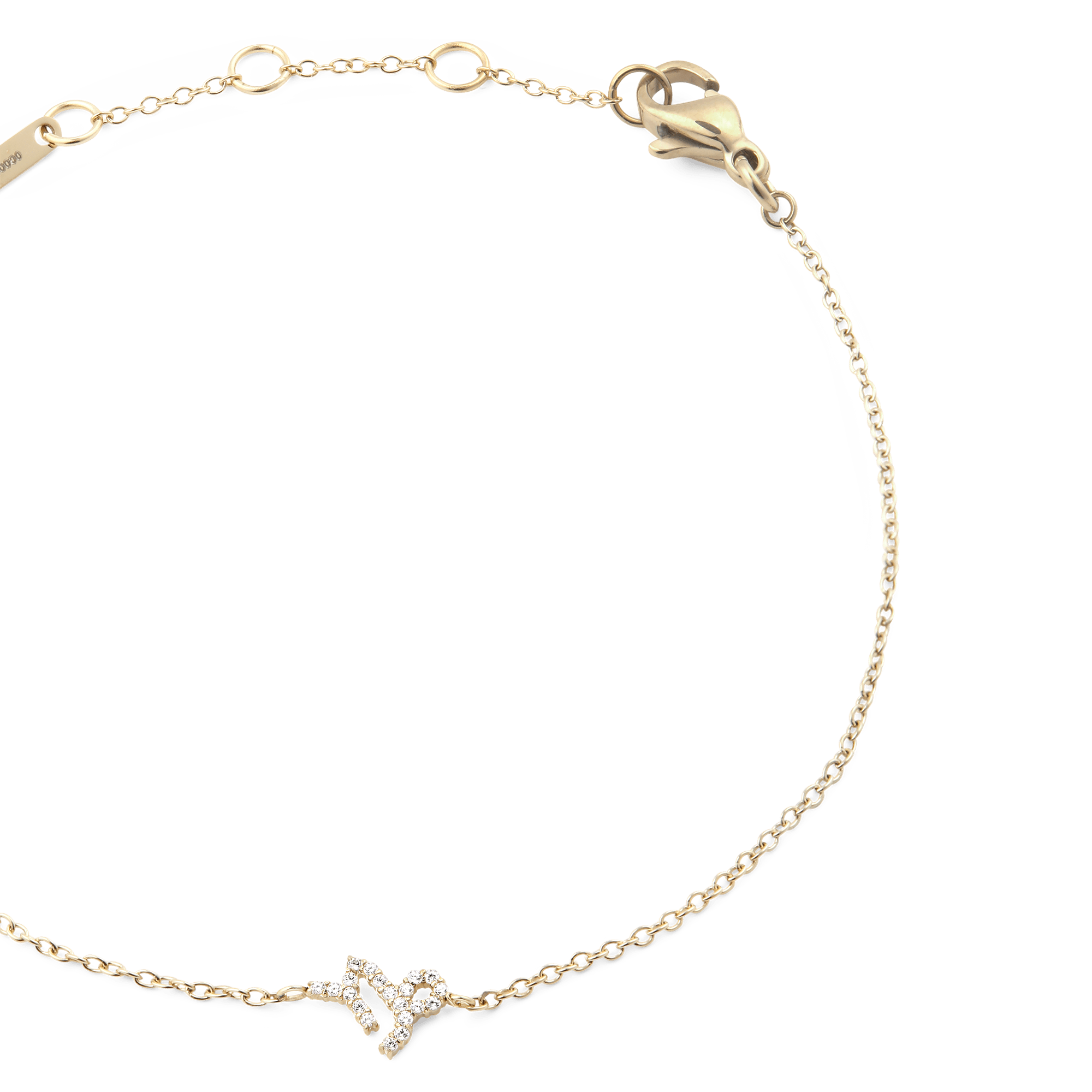Crystal Zodiac Chain Bracelet Gold