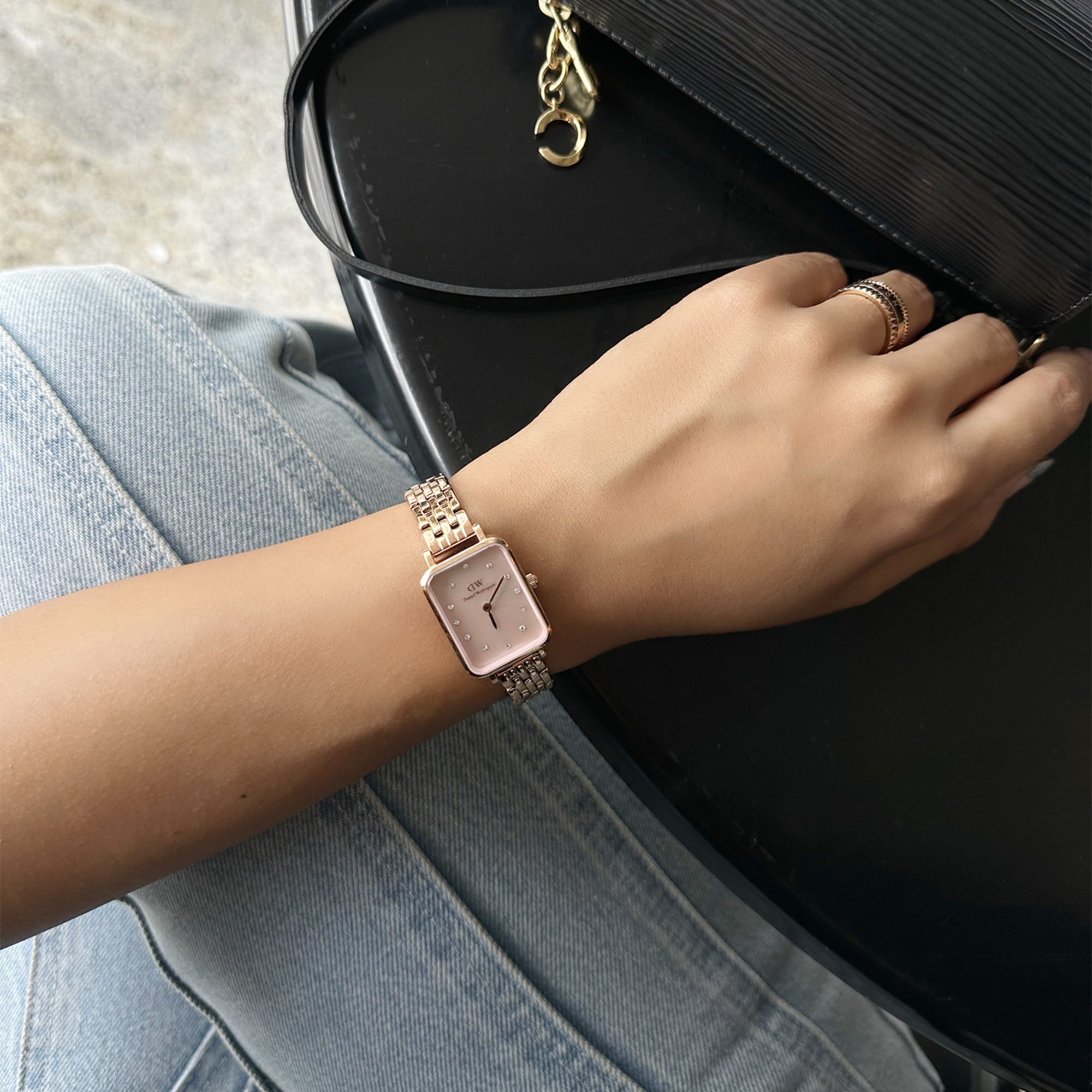 Quadro Lumine 5 Link Melrose Pink MoP Rose Gold