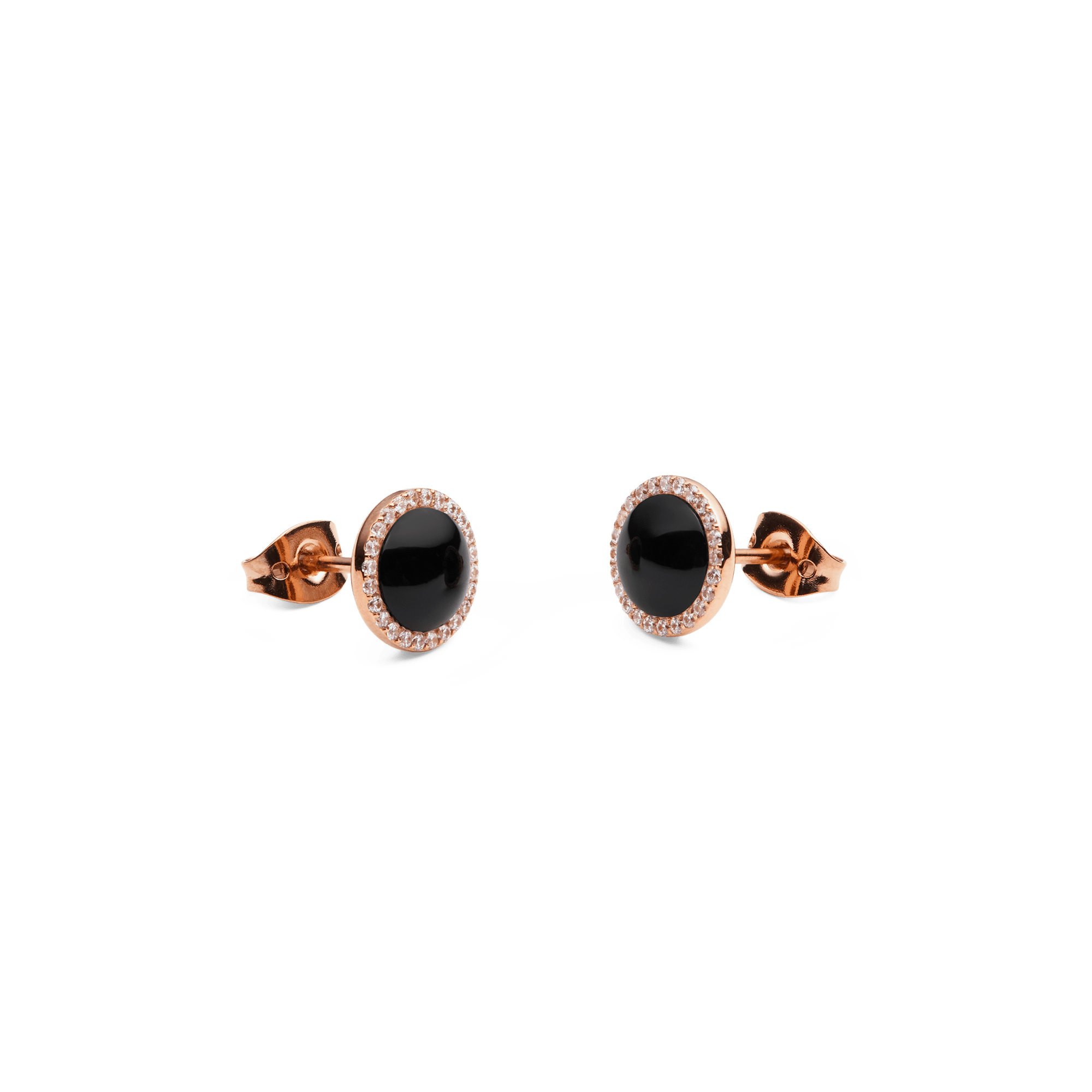 Audrey Earrings Black Agathe Rose Gold