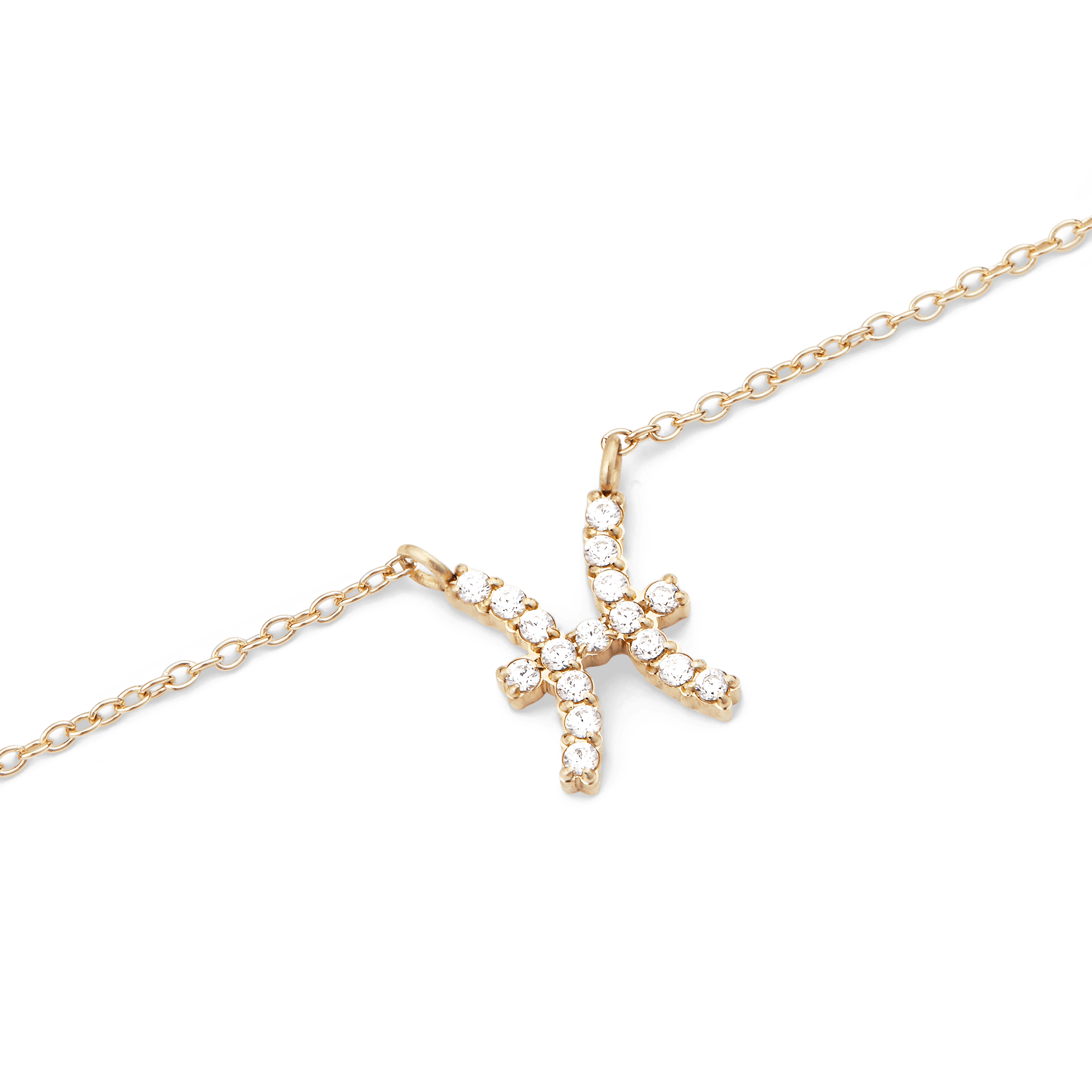 Crystal Zodiac Chain Necklace Gold