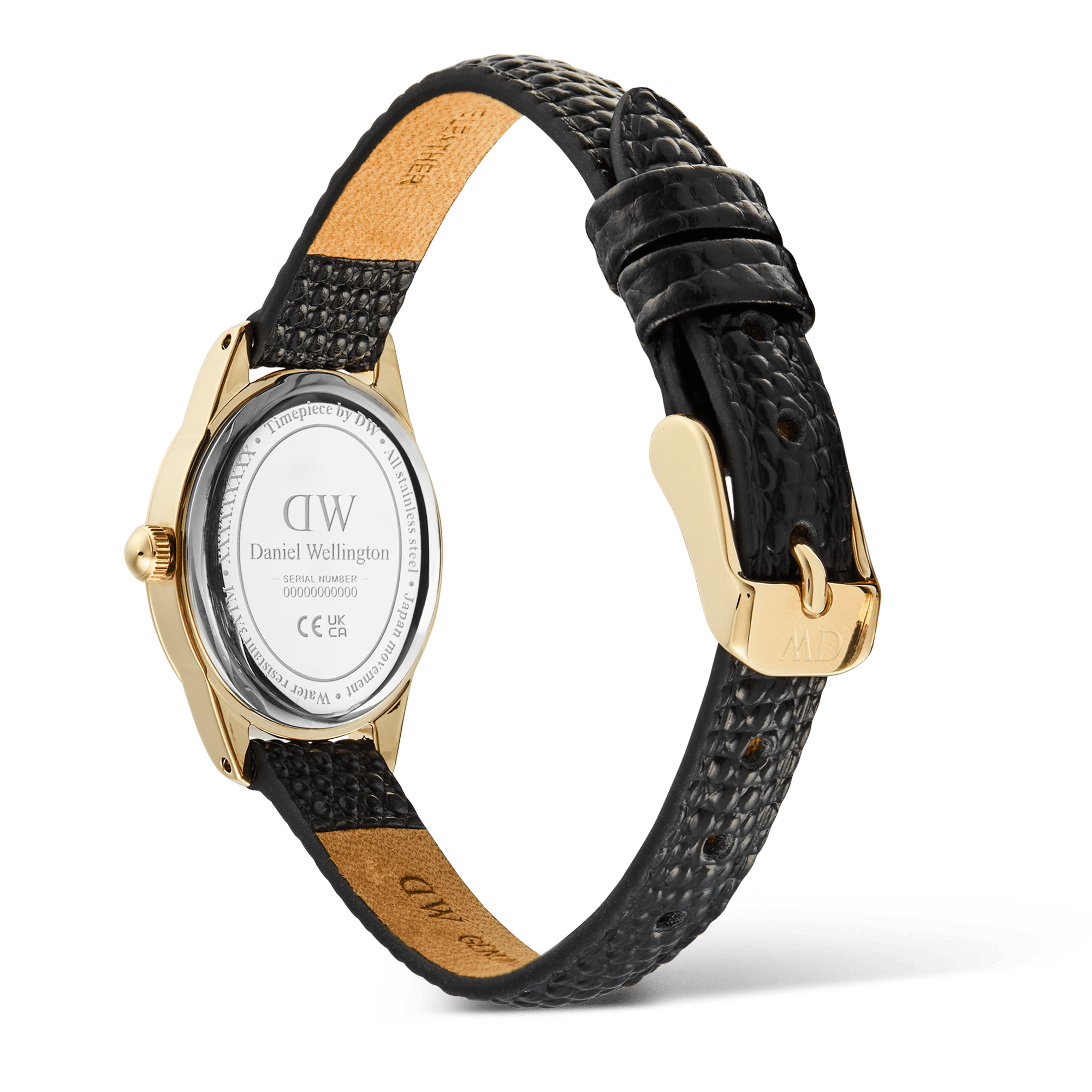 Ophelia Mini Black Lizard Unitone Guilloché Gold
