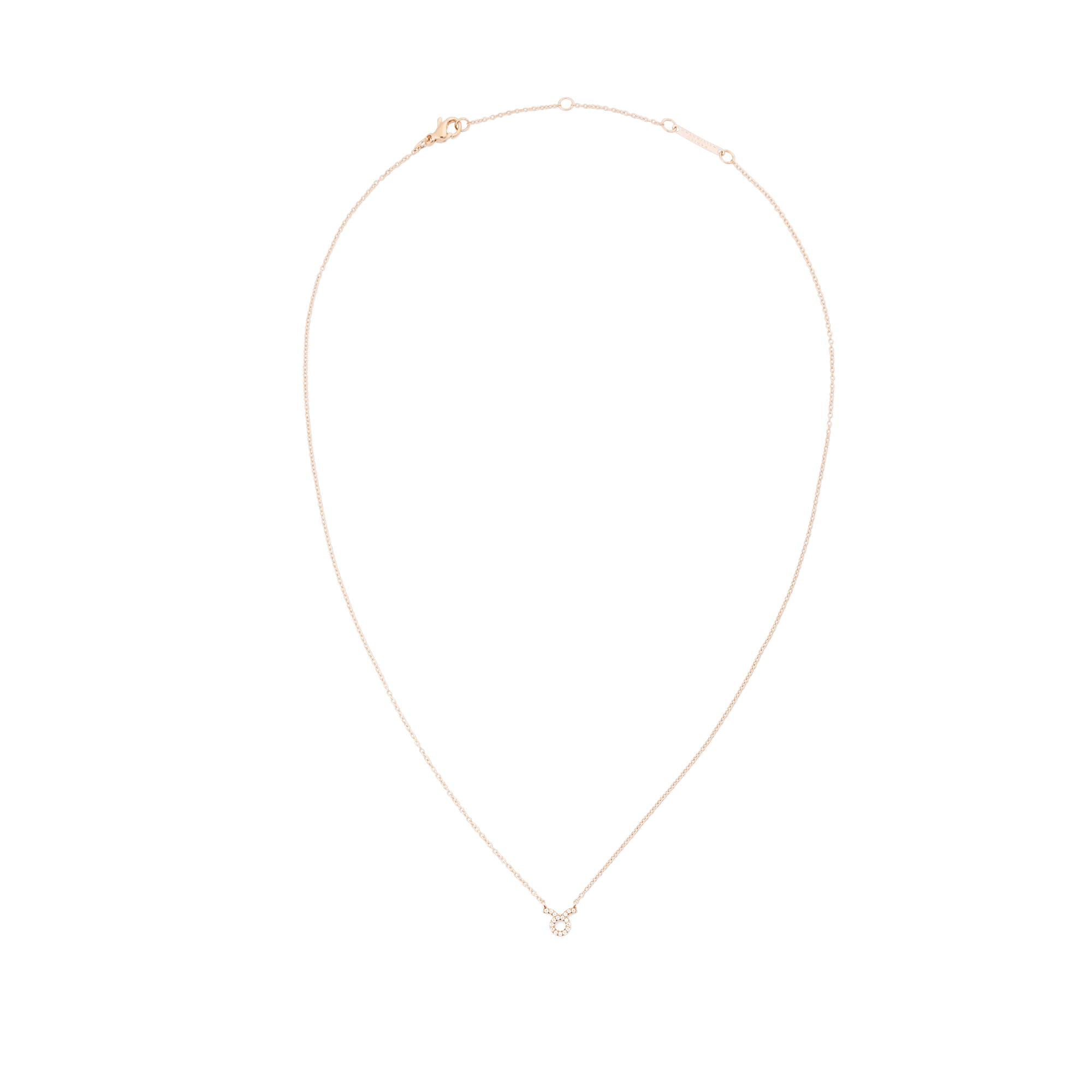 Crystal Zodiac Chain Necklace Rose Gold