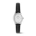 Ophelia Mini Black Lizard White Guilloché Silver