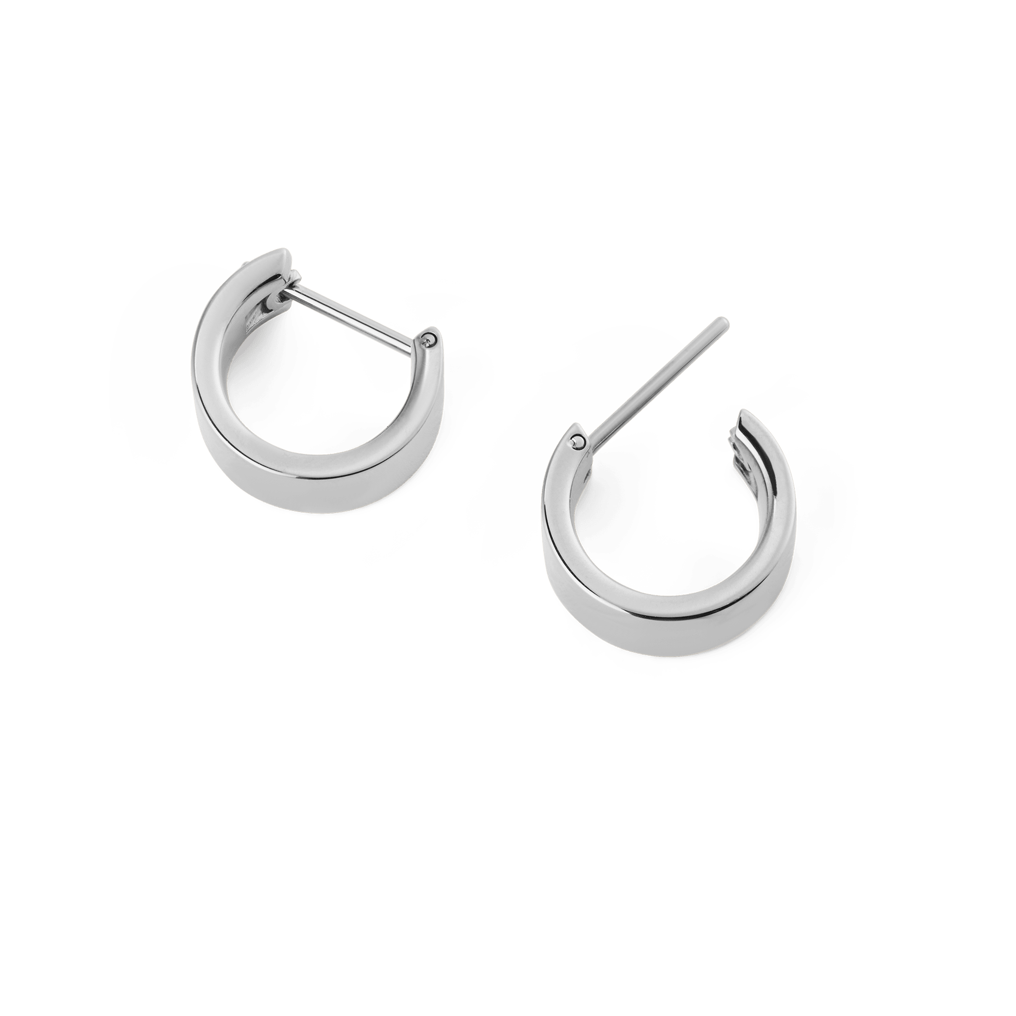 Line Earrings Polished Silver 5.5mm