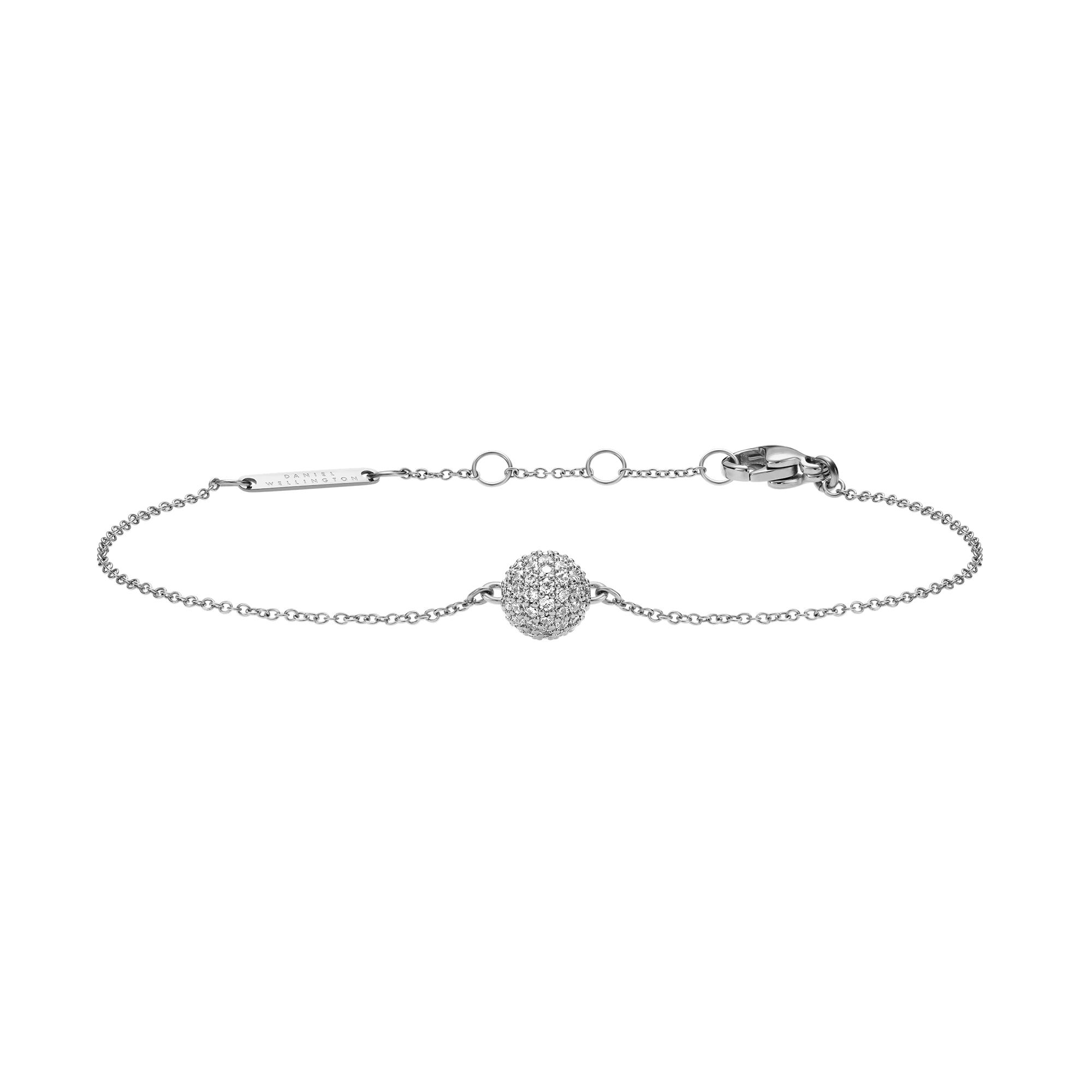 Pavé Crystal Pendant Bracelet Silver