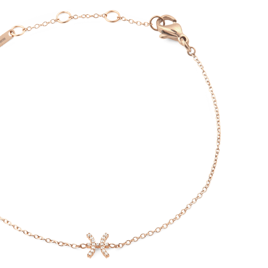 Crystal Zodiac Chain Bracelet Rose Gold