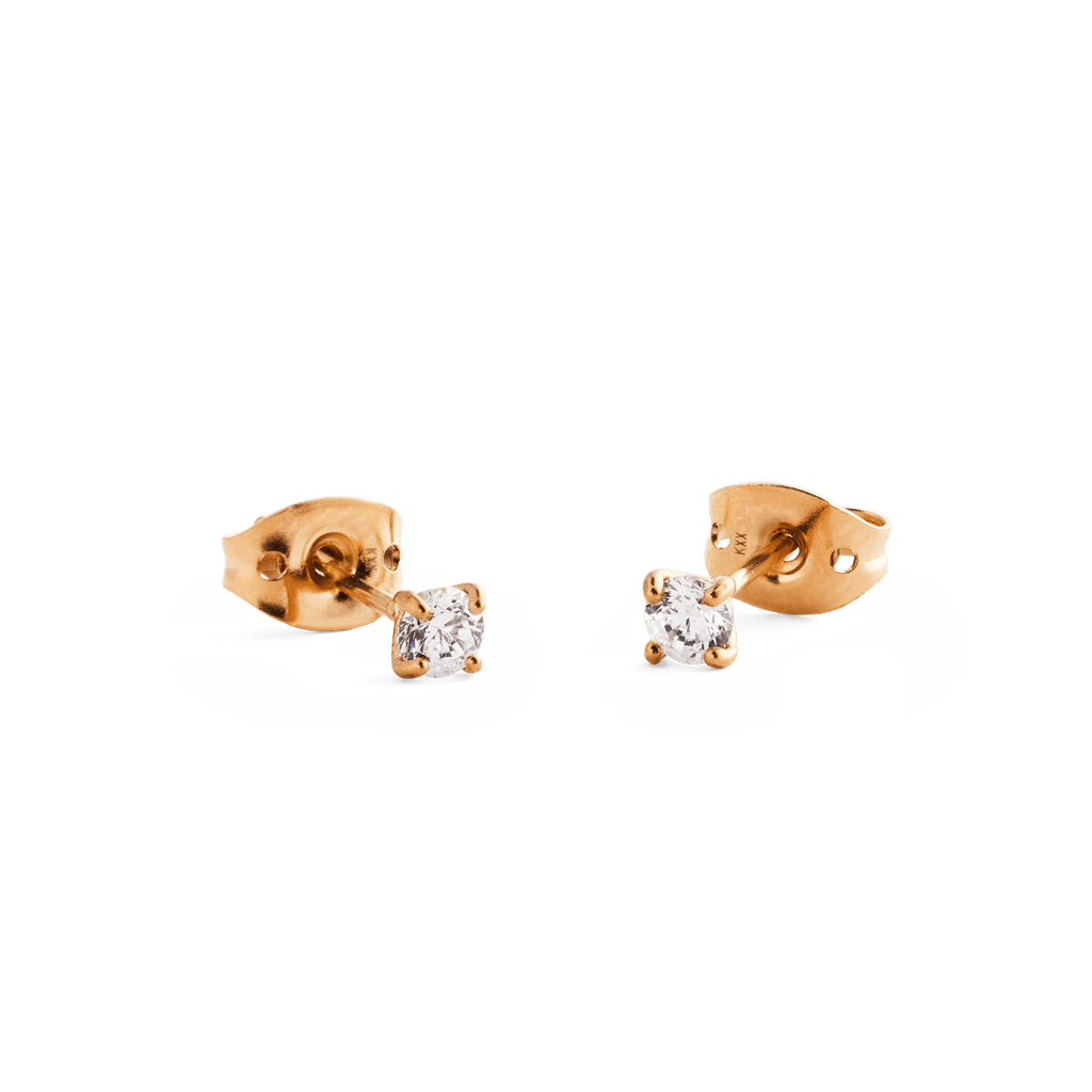 Mirelle Solitaire Stud Earrings Rose Gold