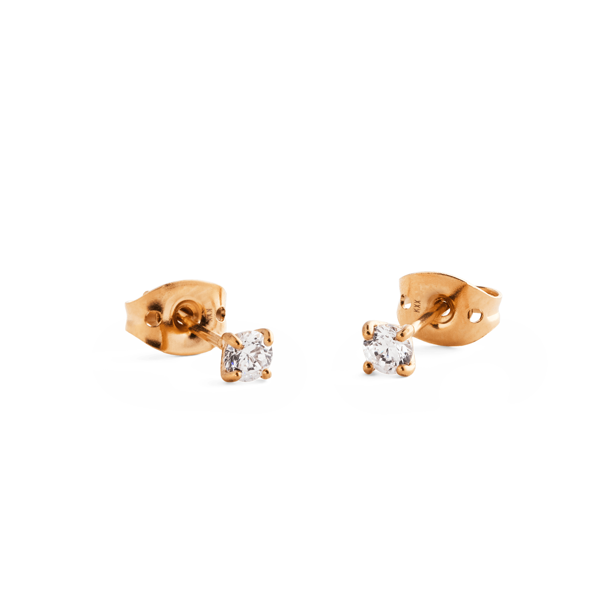 Mirelle Solitaire Stud Earrings Rose Gold
