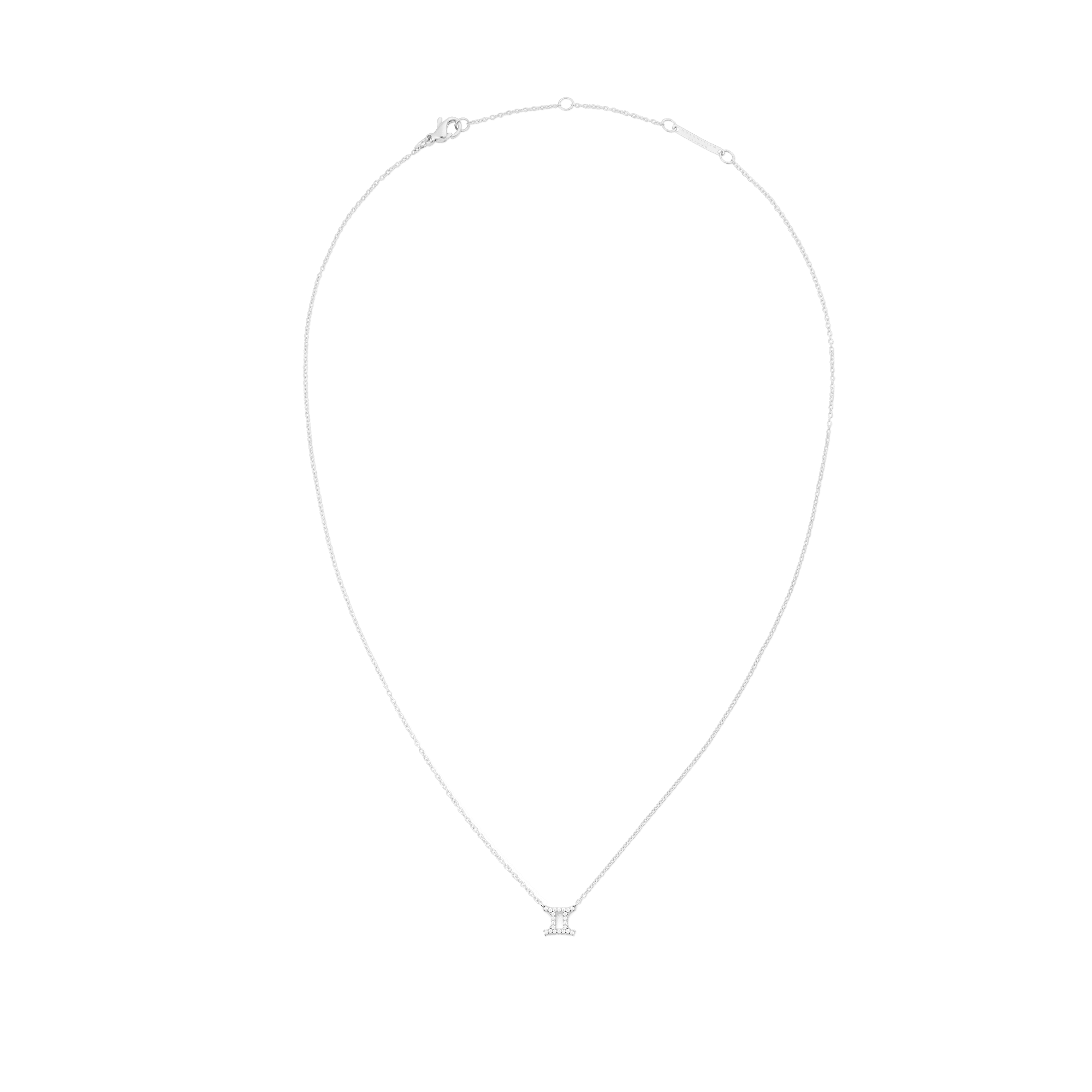 Crystal Zodiac Chain Necklace Silver