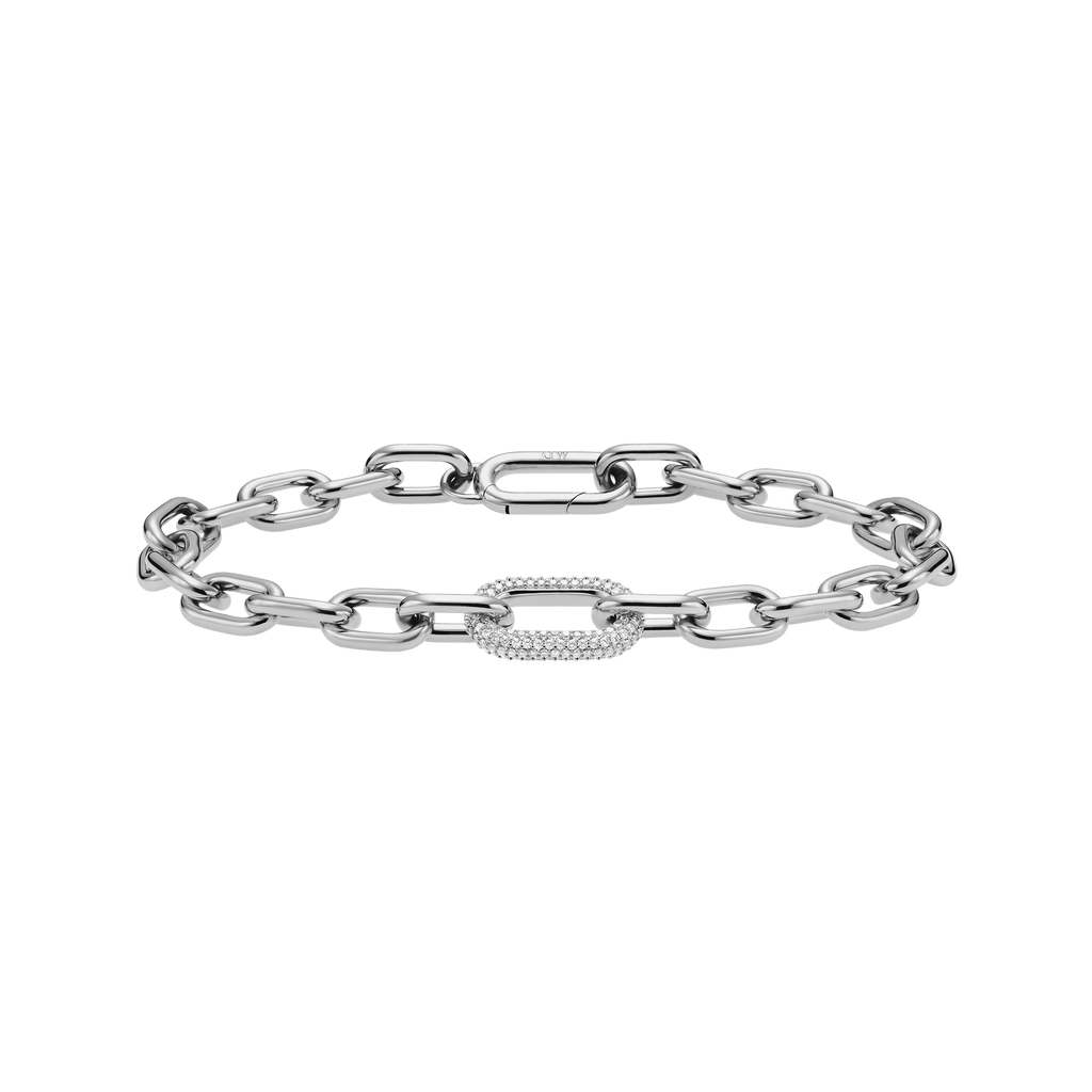 Crystal Link Bracelet Silver