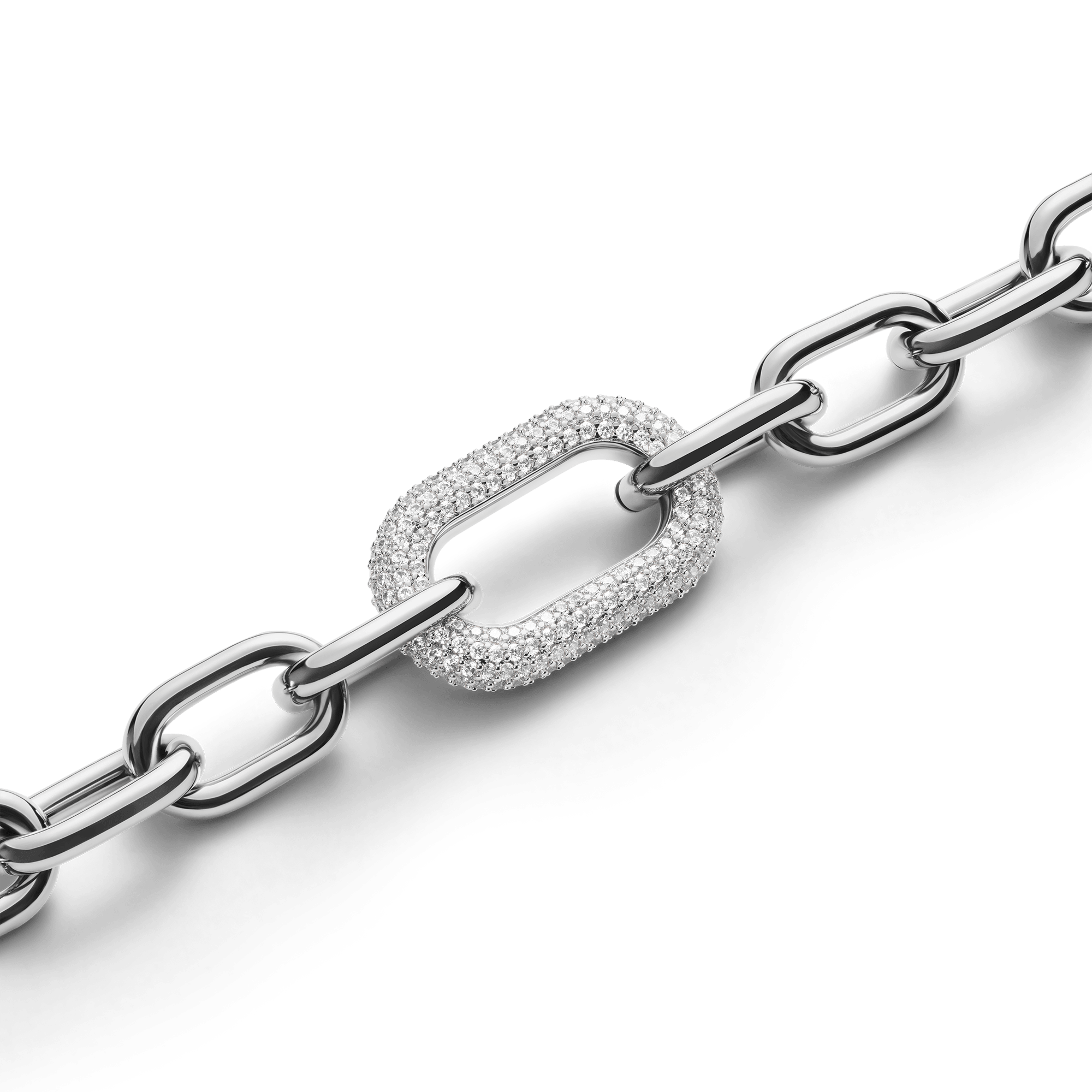Crystal Link Necklace Silver