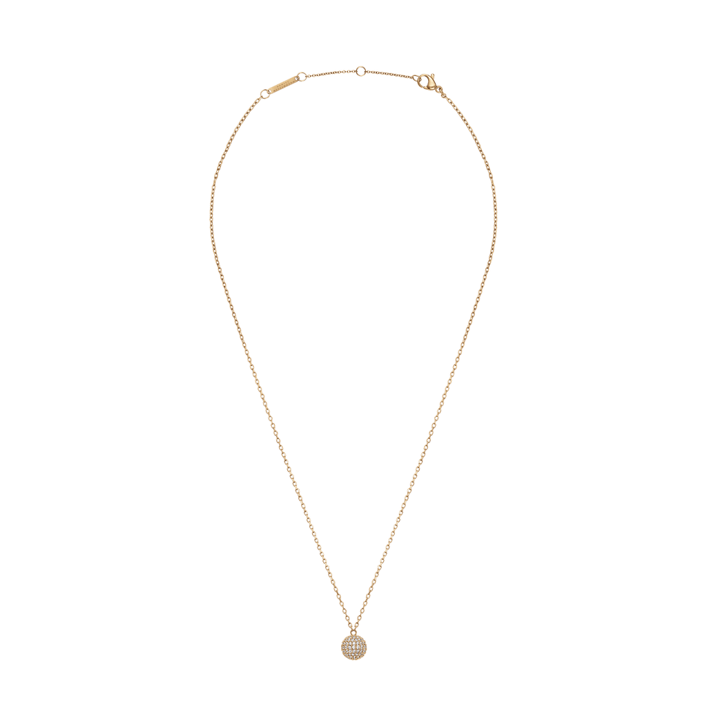 Pavé Crystal Pendant Necklace Gold