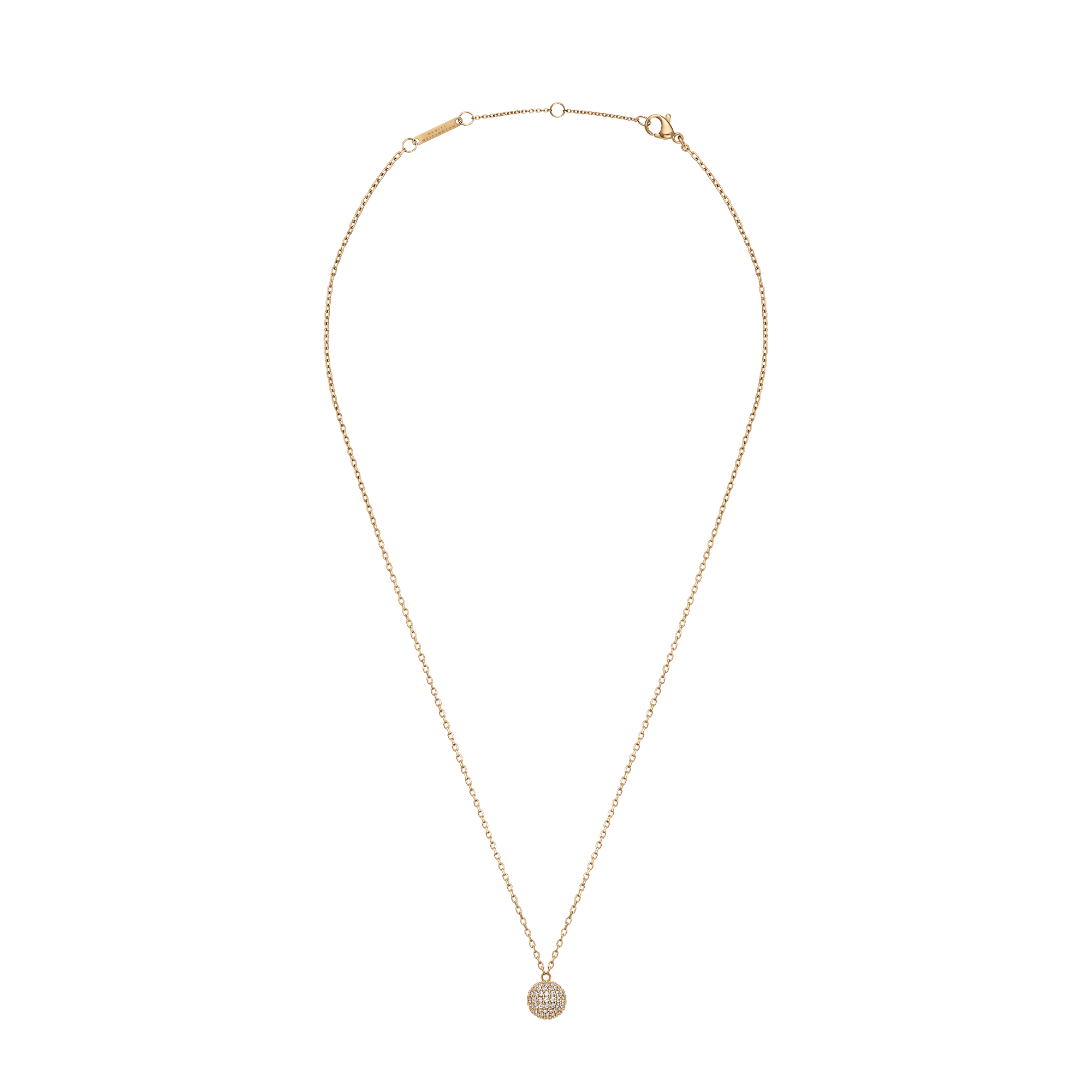 Pavé Crystal Pendant Necklace Gold