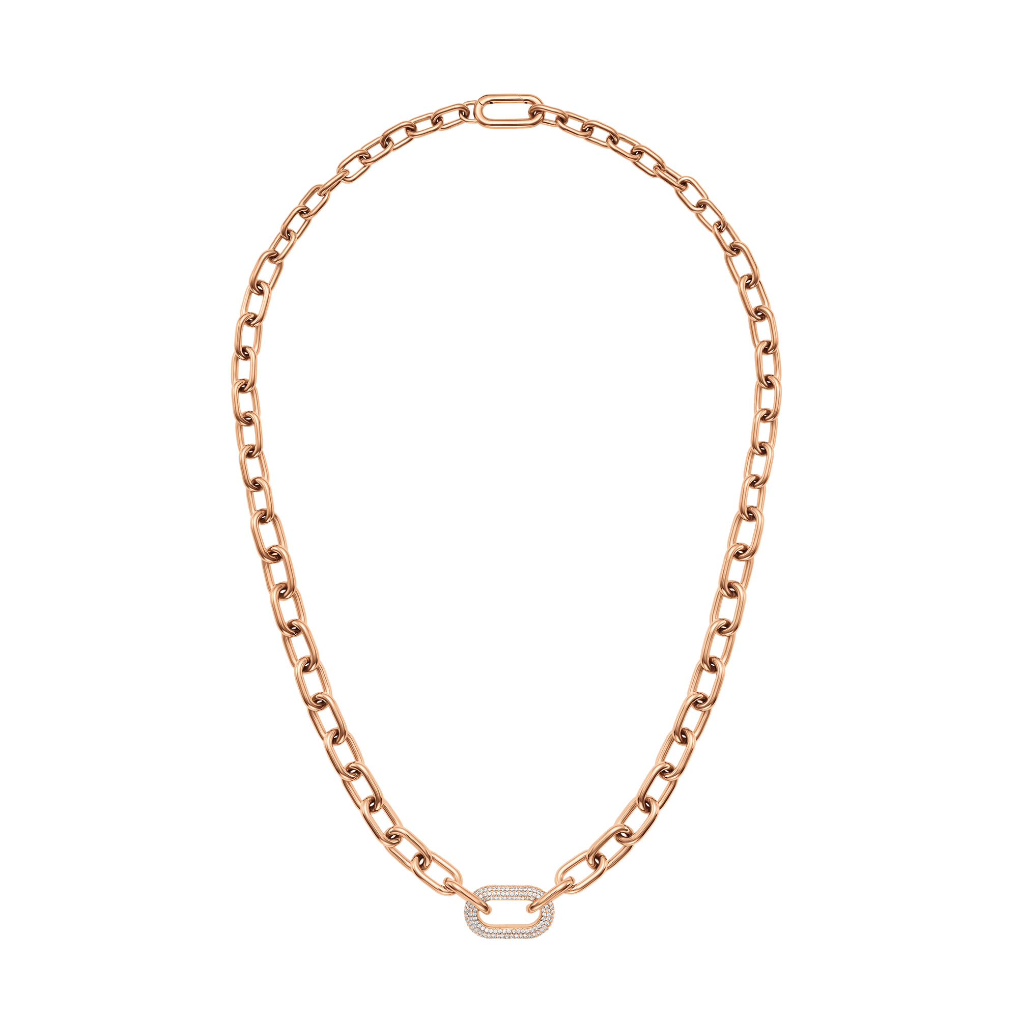 Crystal Link Necklace Rose Gold