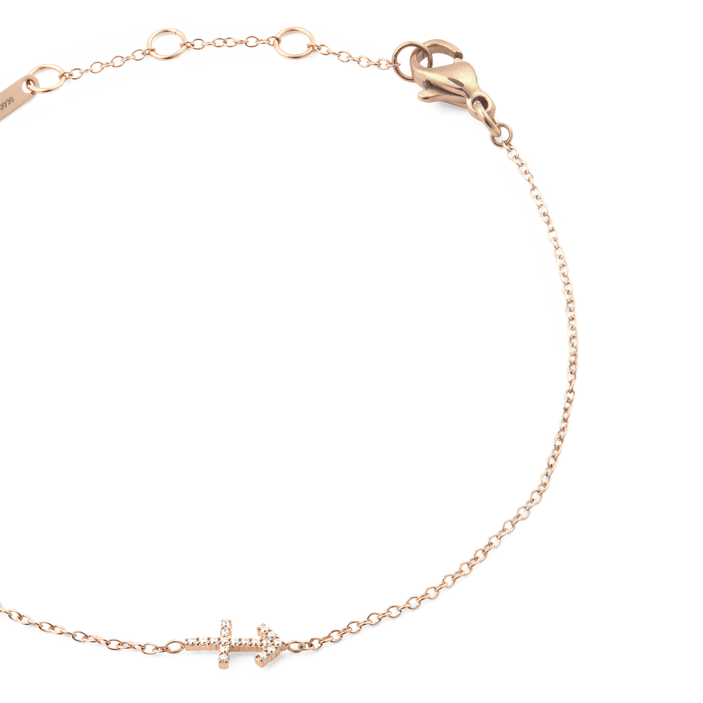 Crystal Zodiac Chain Bracelet Rose Gold
