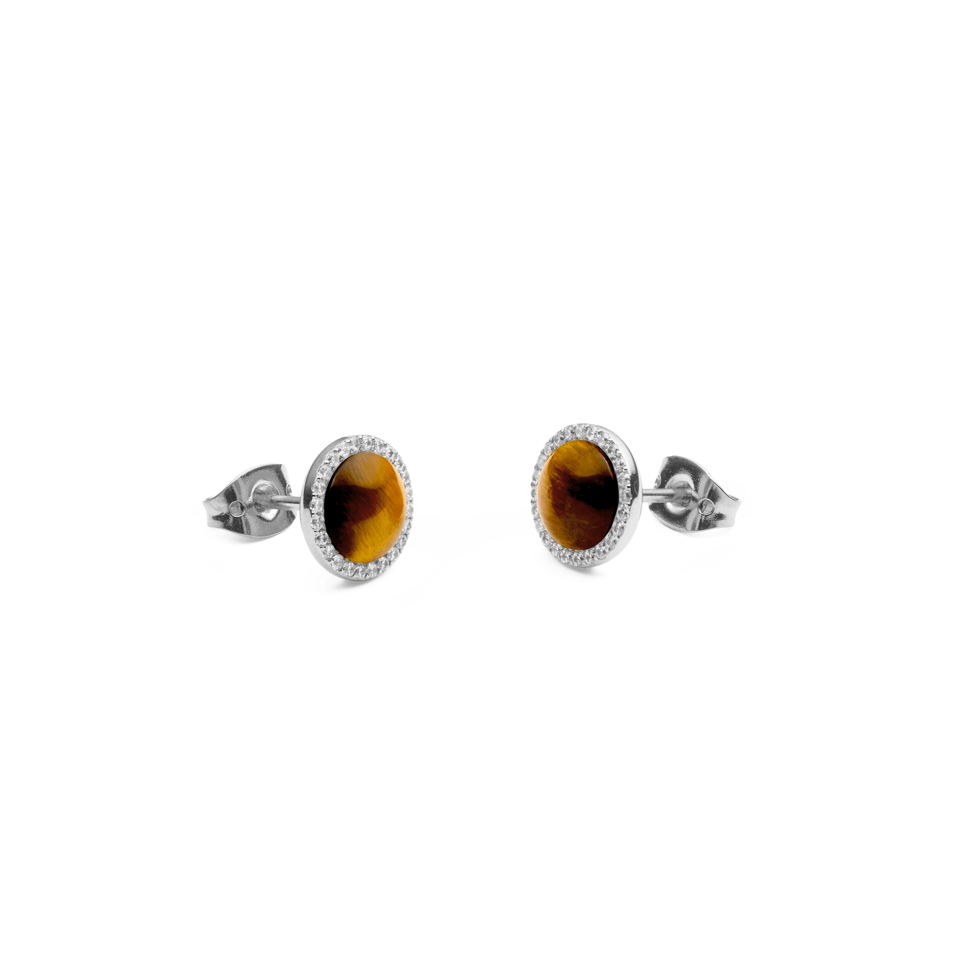 Audrey Earrings Tiger Eye Silver