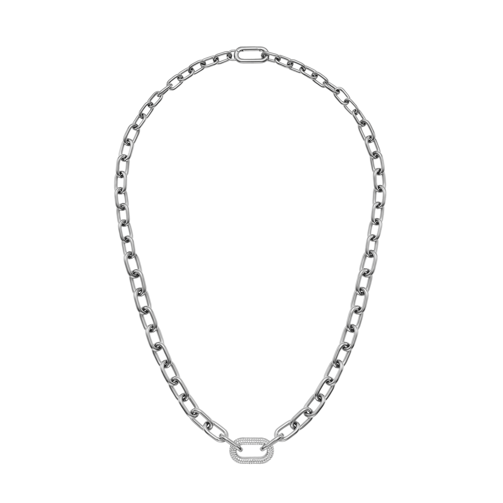 Crystal Link Necklace Silver
