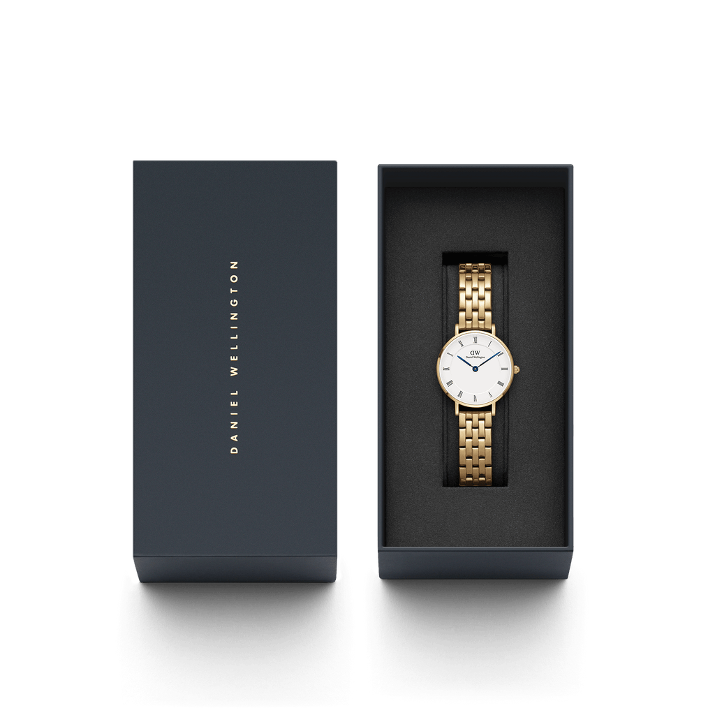 Petite Roman Numerals 5-Link Gold