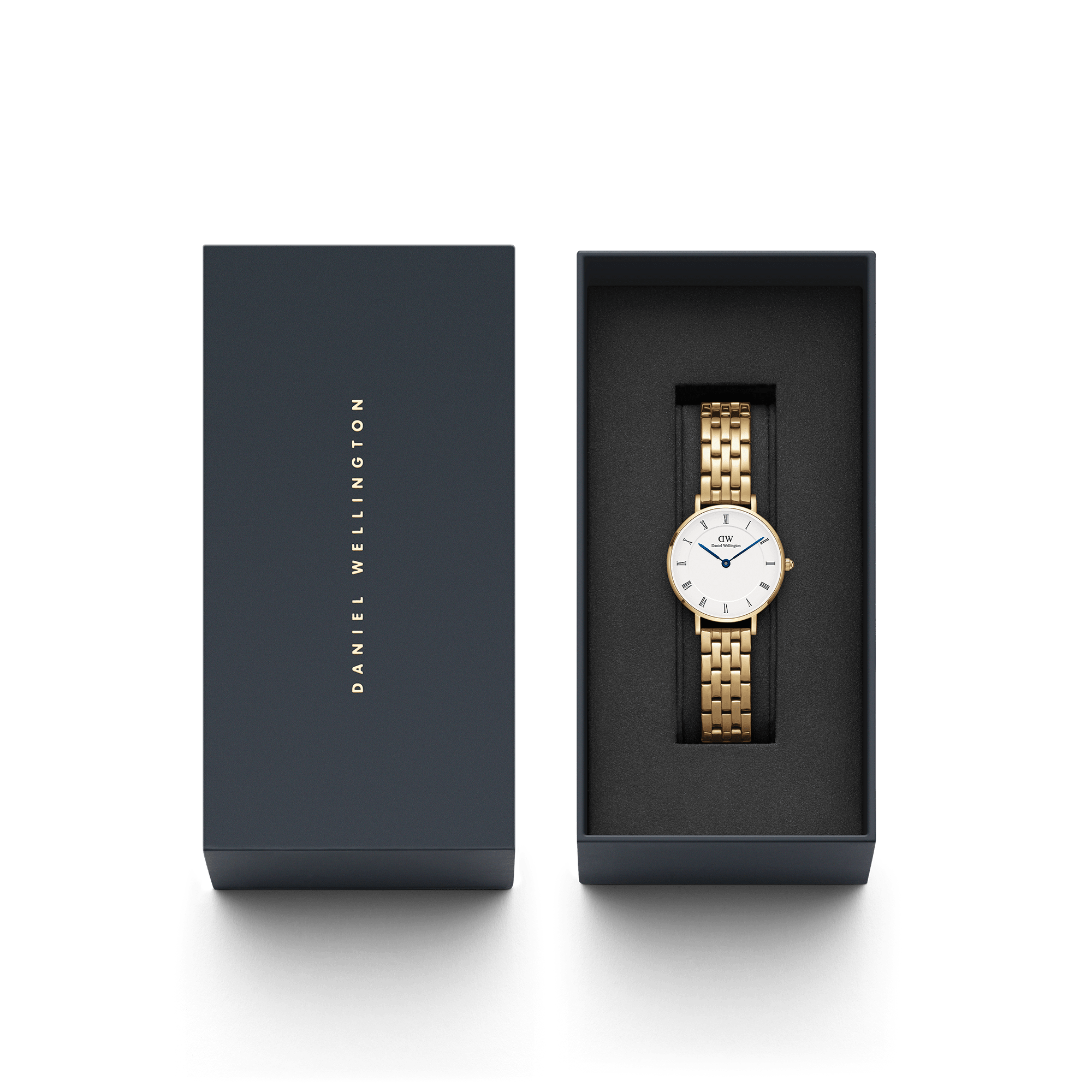 Petite Roman Numerals 5-Link Gold