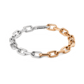 Contrast Link Bracelet Two Tone Rose Gold