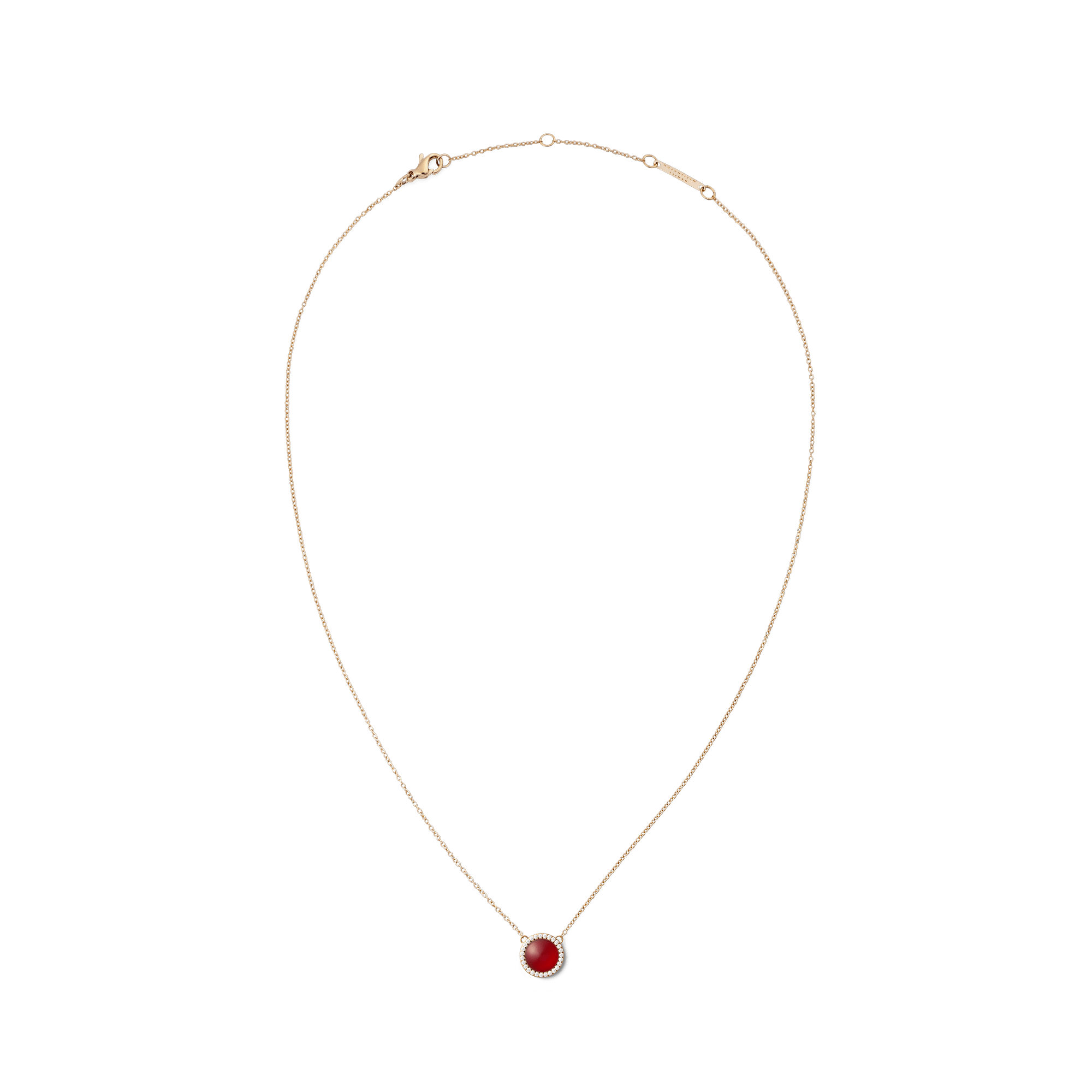 Audrey Necklace  Red Agathe Rose Gold