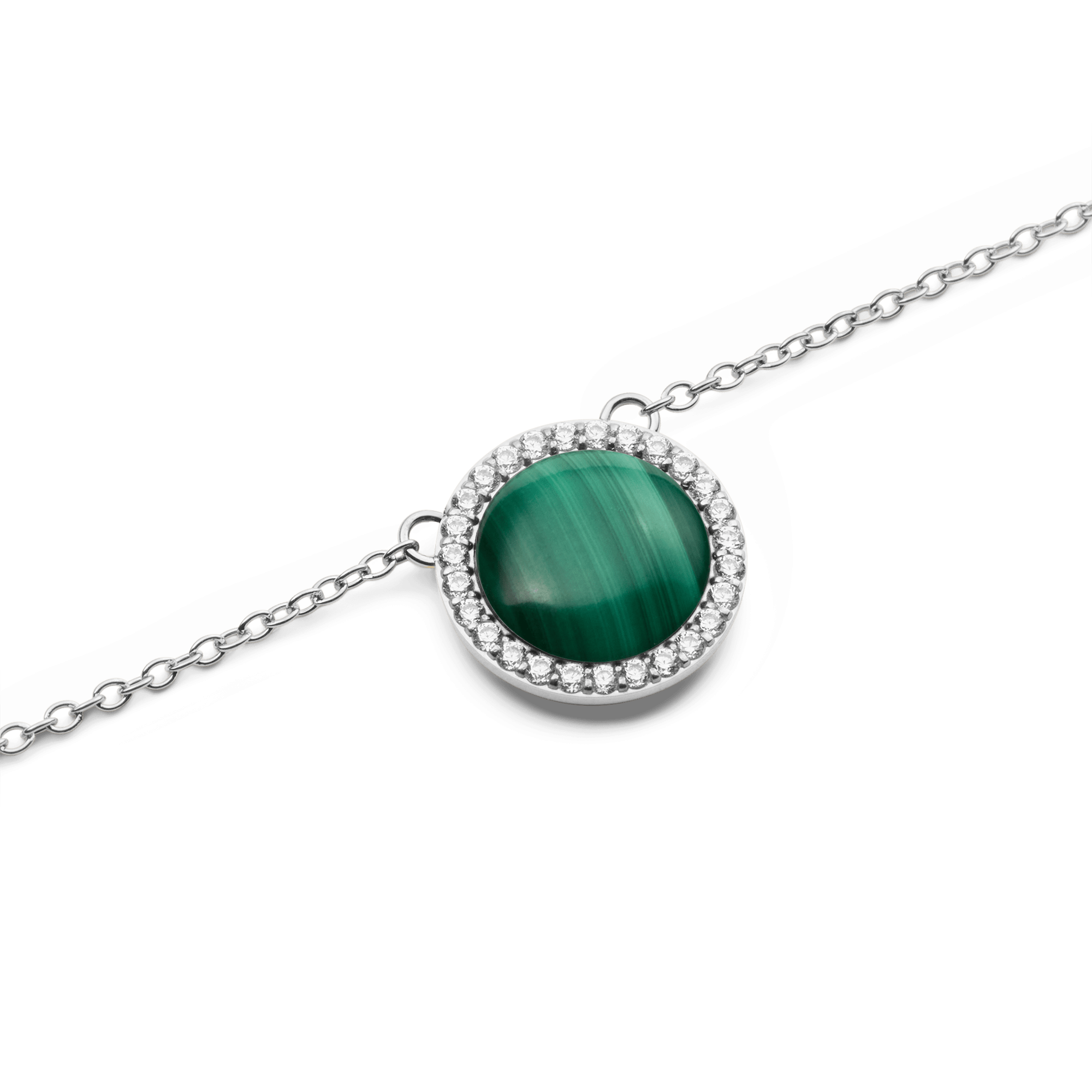 Audrey Necklace Malachite Silver