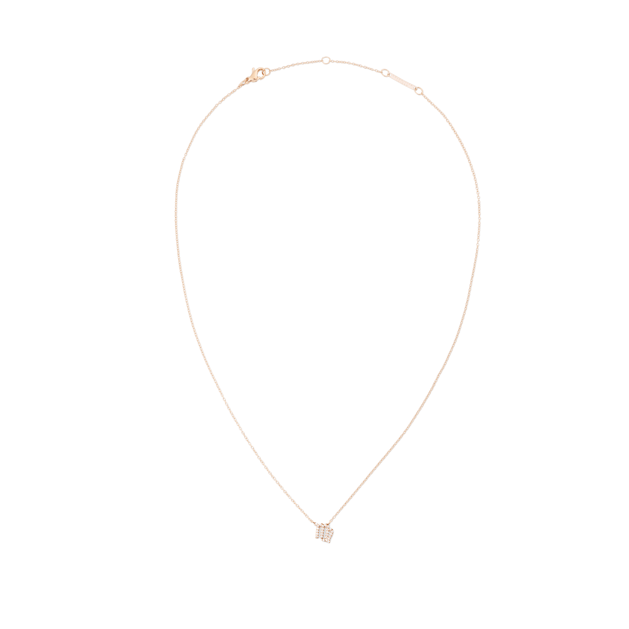 Crystal Zodiac Chain Necklace Rose Gold
