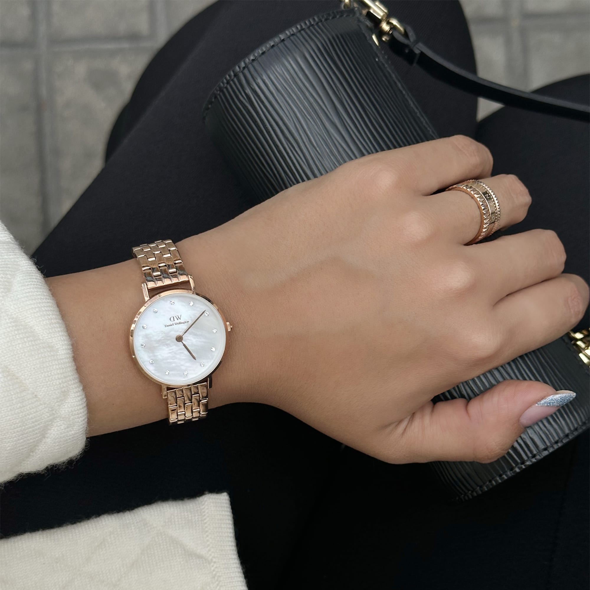 Petite Lumine 5 Link Melrose White MoP Rose Gold