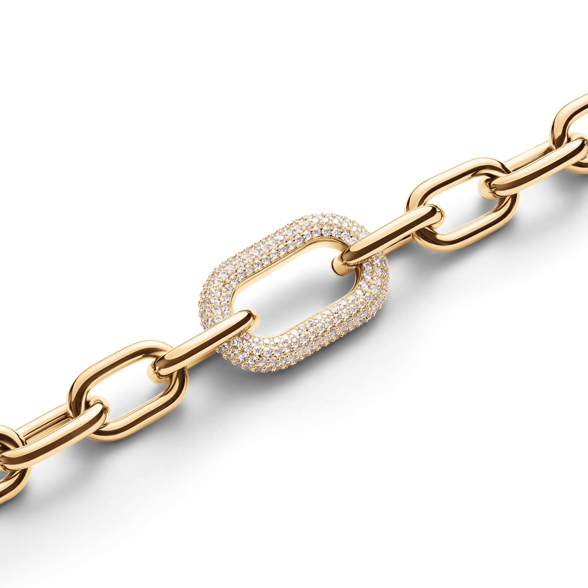 Crystal Link Necklace Gold