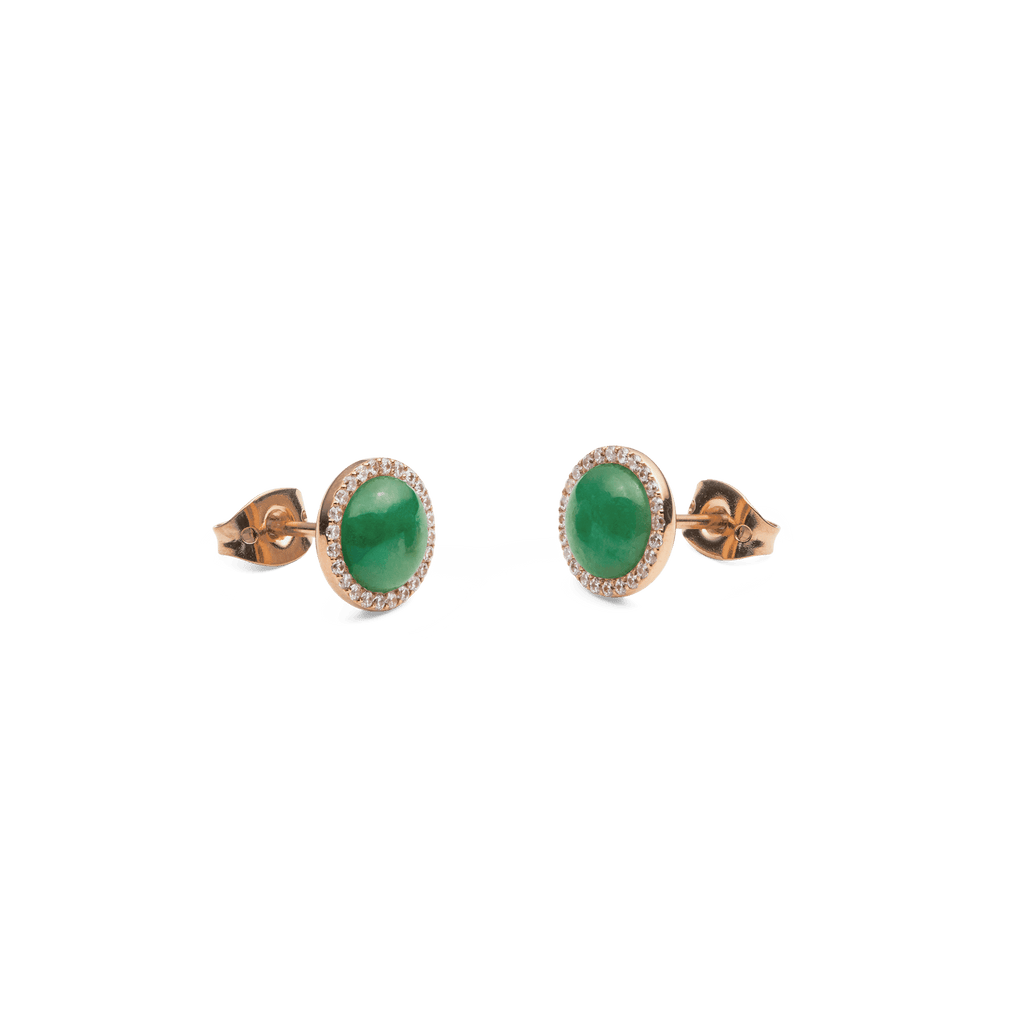 Audrey Earrings Jade Rose Gold