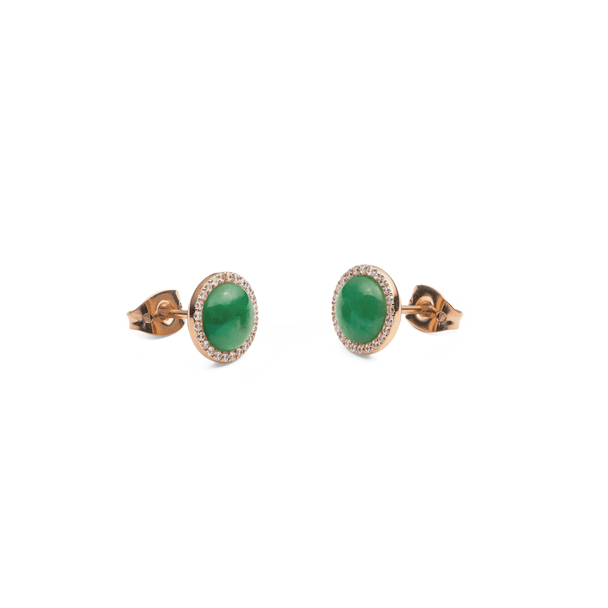 Audrey Earrings Jade Rose Gold